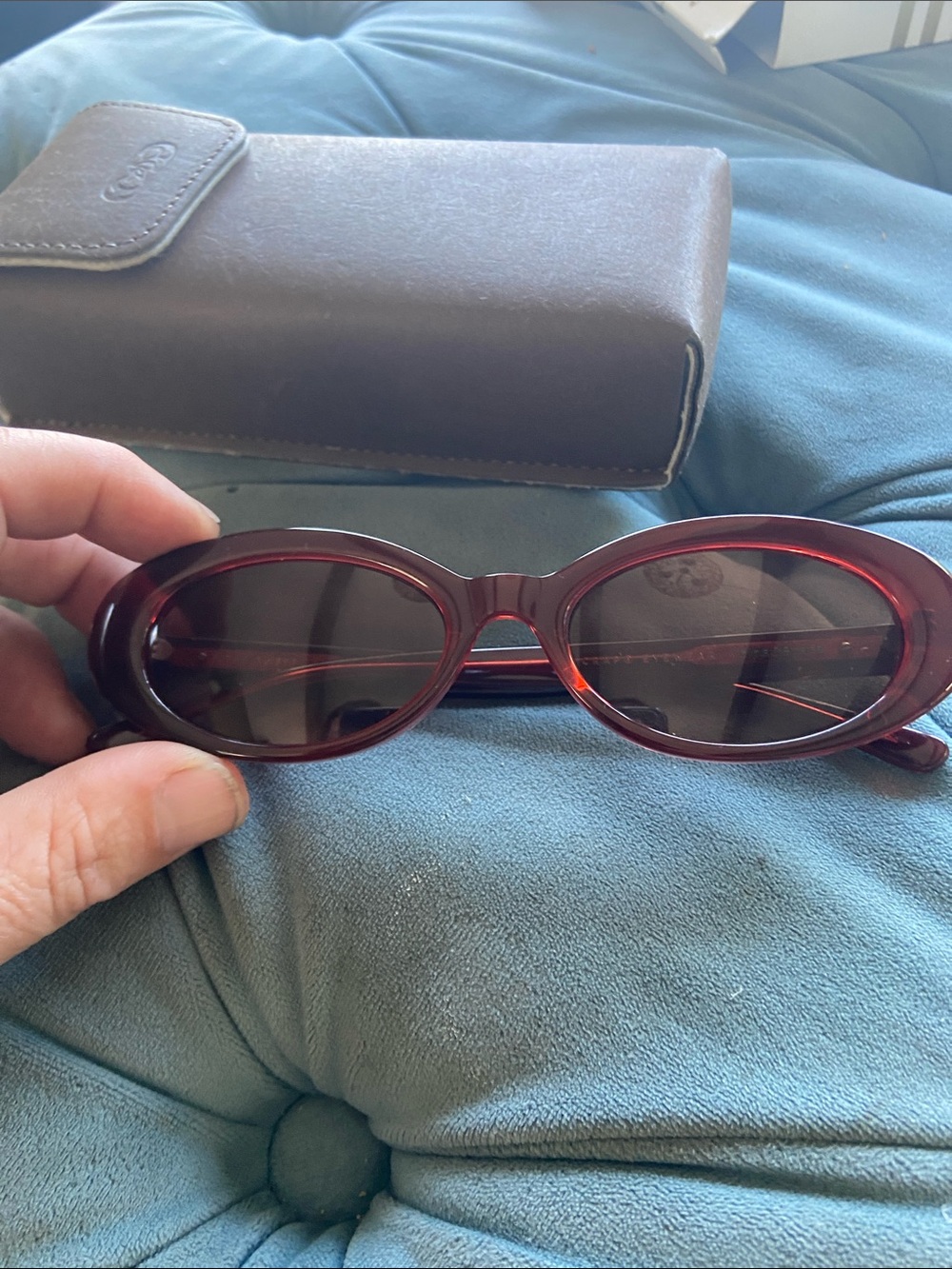 Crap Eyewear Women's Oval Sunglasses in Burgundy